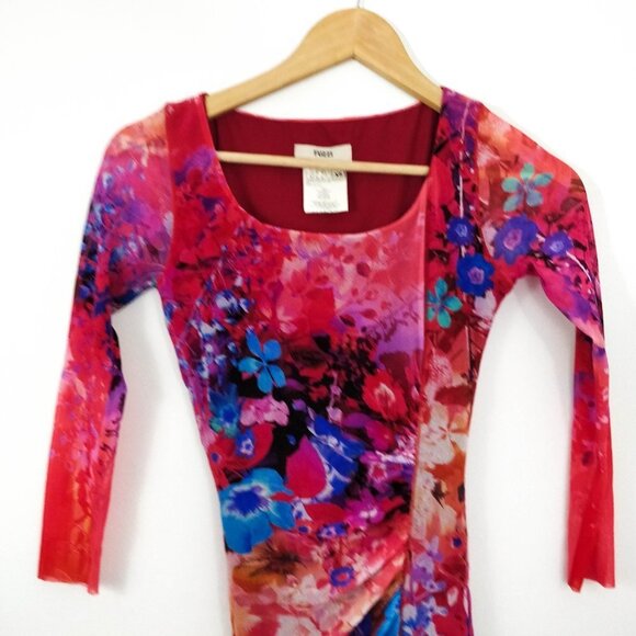 Jean Paul Gaultier Fuzzi Pink Mesh Draped Dress XS - Picture 3 of 7